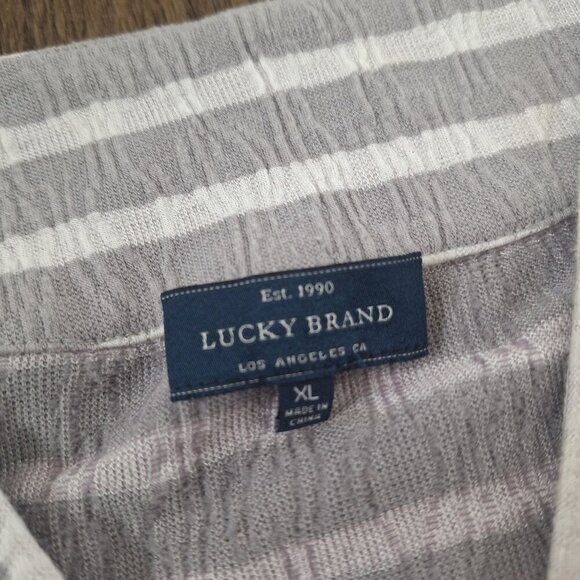 💙 Lucky Brand Soft Striped Wrap Top Wide Sleeves Preppy Size XL - Picture 5 of 10